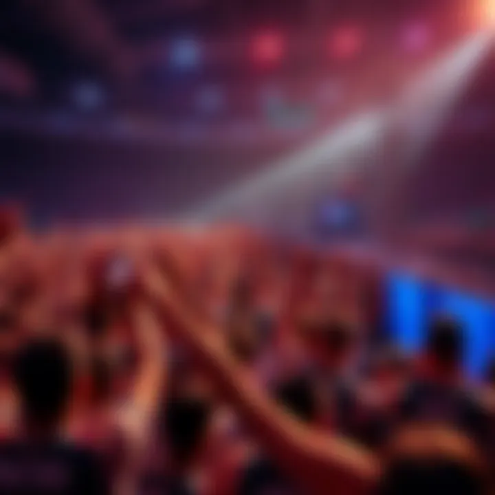Crowd of basketball fans excited for the upcoming tournament with cash prizes