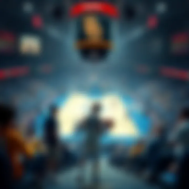 Players preparing for a college basketball game with fans in the stands