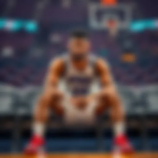 Basketball player on bench A basketball player sits on the bench during a game, looking disappointed after being benched early in the third quarter.