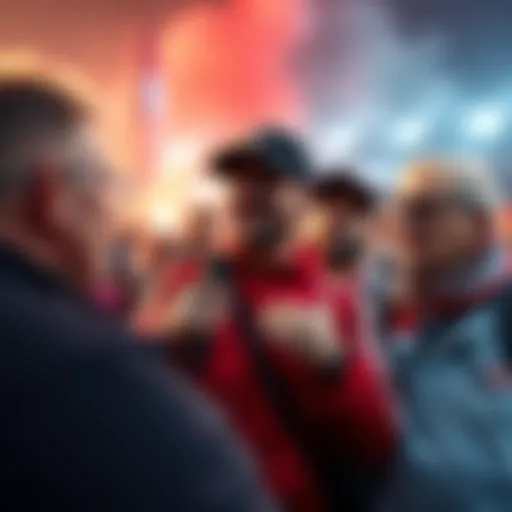 Fans engaging in a lively discussion about Bayern's game performance and expectations for the match