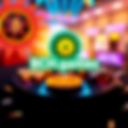A vibrant graphic showcasing BCH.games logo with symbols of cryptocurrency and a bonus offer, highlighting a casino theme.