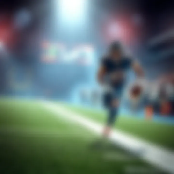 A football player in a Bears jersey crossing the goal line for a touchdown during a game against the Eagles