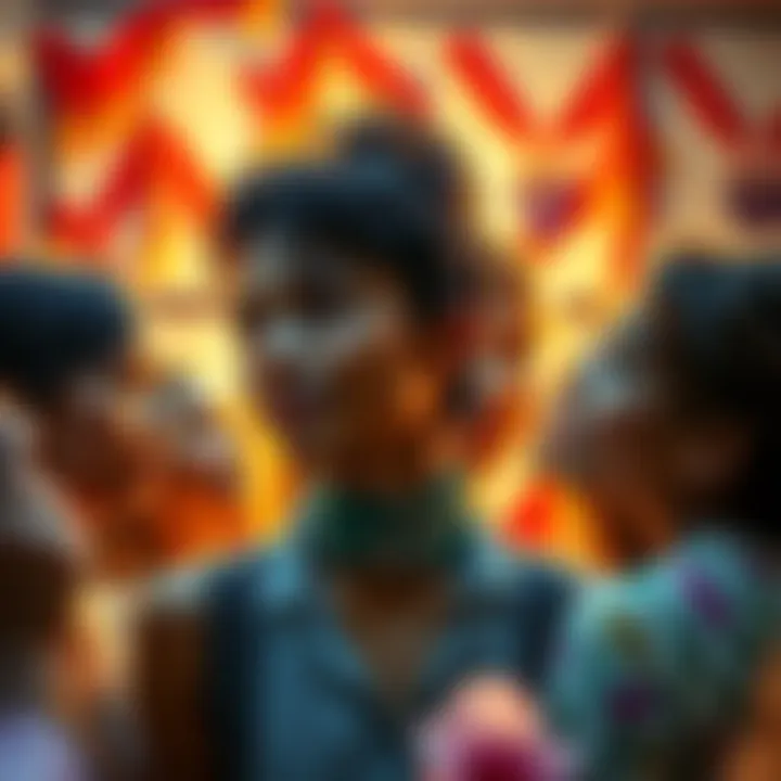 A diverse group of people engaging with beauty in different forms, showcasing personal grooming, art, and nature.