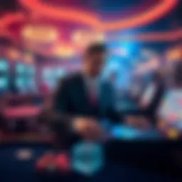 A beginner placing a low-risk bet at Jacksonville Best Bet, surrounded by gaming tables and dice