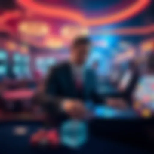 A beginner placing a low-risk bet at Jacksonville Best Bet, surrounded by gaming tables and dice