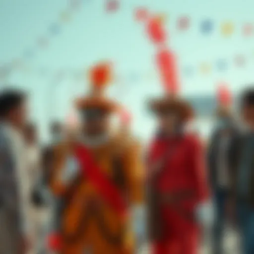People dressed in creative outfits participate in the Belt to Ass Day celebration, showcasing playful interactions and traditions.