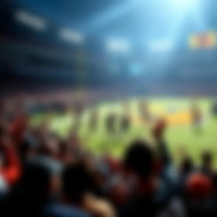 $1 Million Prize in Bengals/Ravens Game Football field with players celebrating after scoring a touchdown, symbolizing the $1 million prize, surrounded by fans cheering.