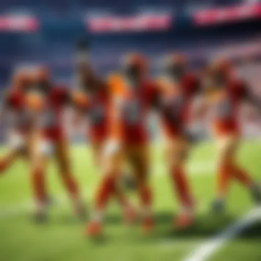 Bengals football players celebrating after scoring a touchdown during a game