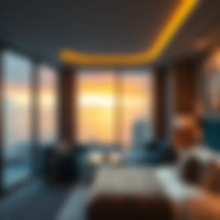 Comfortable hotel room in Atlantic City with ocean view