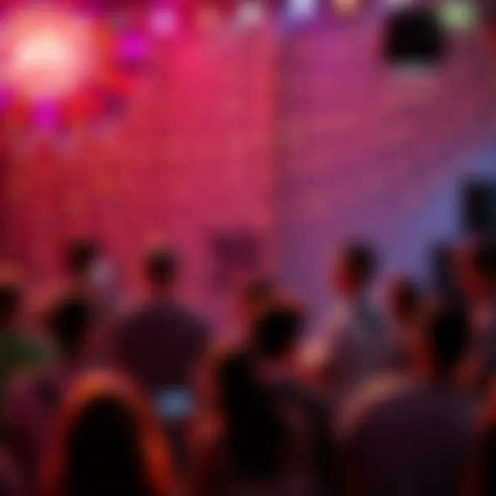 Gathering of people discussing and enjoying various events