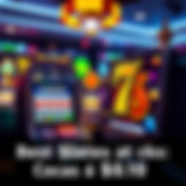 Selection of colorful slot machines featuring 5 Sevens Hold and Win and Sizzling Sevens with bright lights and symbols.