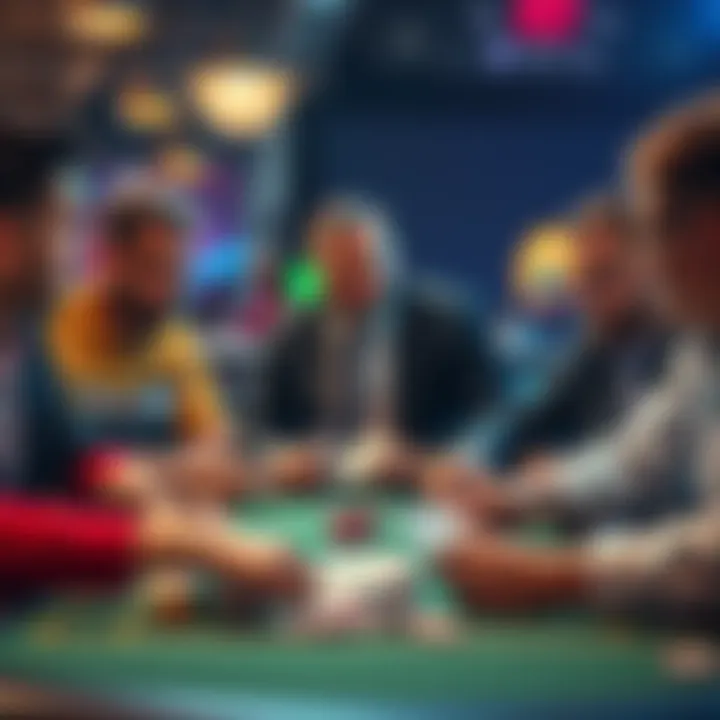 A group of people discussing betting strategies with chips and cards on a table, focused on a proposal from BetMGM
