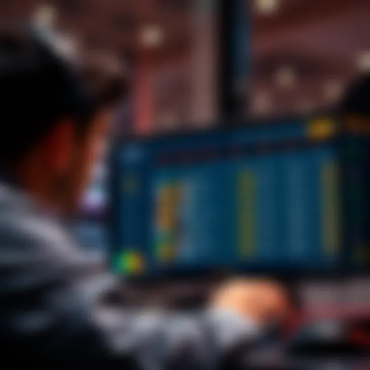 A person reviewing betting options on a computer screen with odds displayed