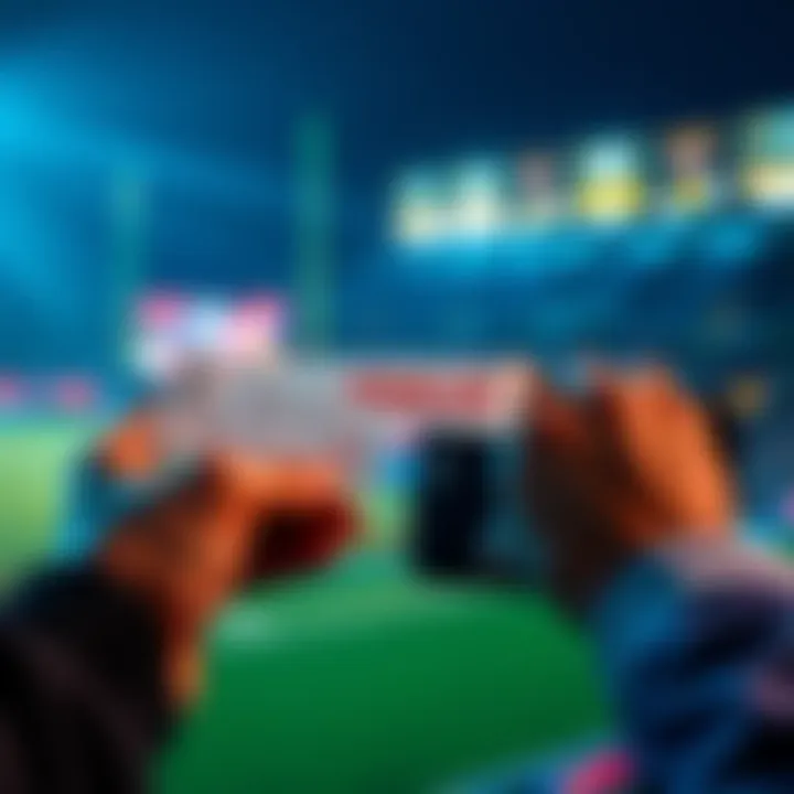 Betting on a Sports Parlay A person placing a bet on a sports parlay ticket with a winning strategy in hand.
