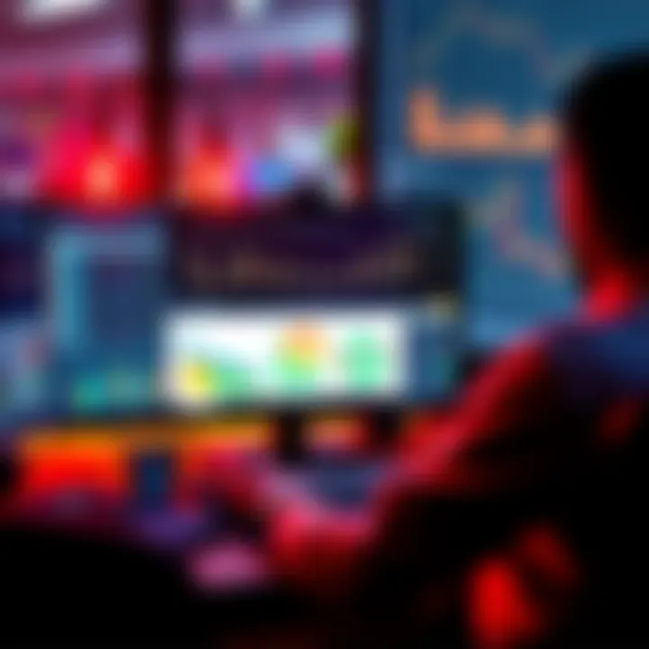 A person analyzing betting options on a computer with charts and graphs