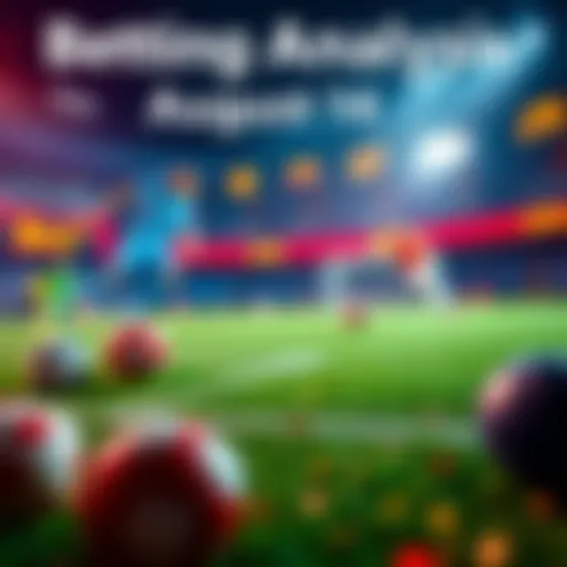 A graphical representation of betting odds with sports elements in the background, highlighting the day's betting pick