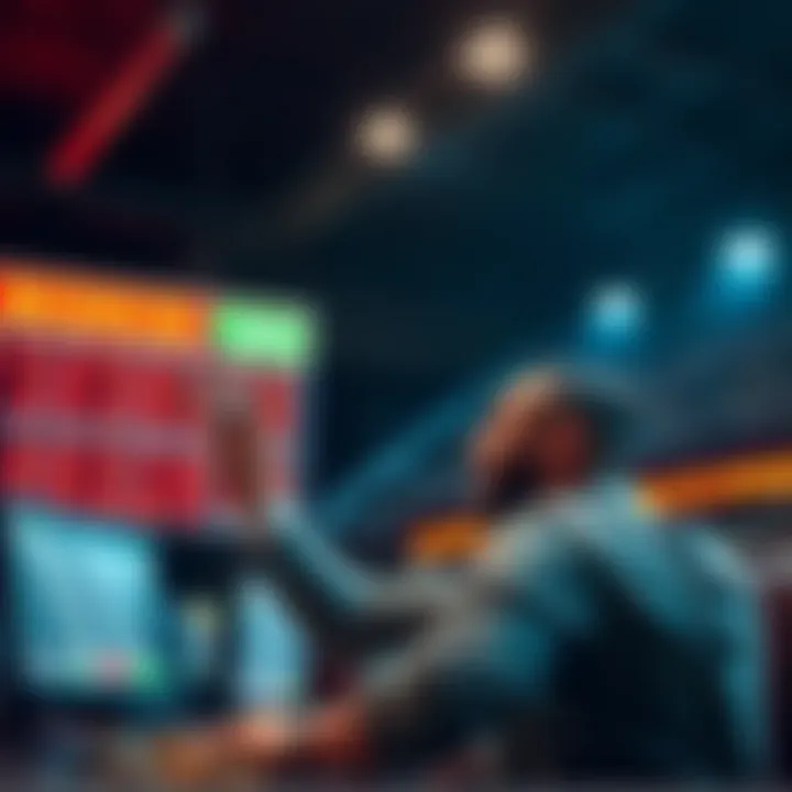 A person placing a large bet on a sportsbook with excitement