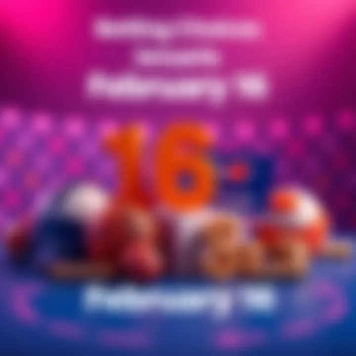 Betting Choices for February 16 A graphic showing different betting options and odds for February 16, 2026, with sports symbols like basketball and dollar signs