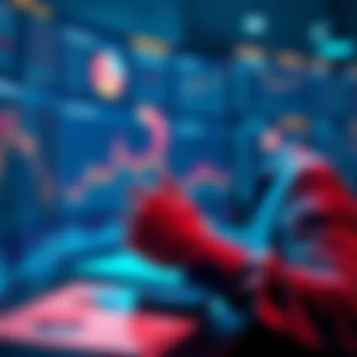 A person looking at charts and data related to monthly and weekly betting predictions