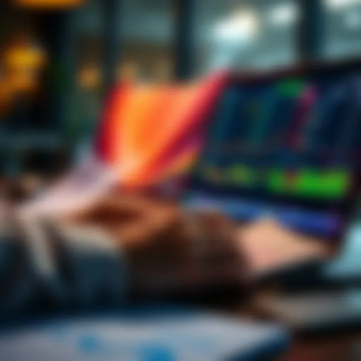 A person analyzing betting options on a laptop with charts and notes present.