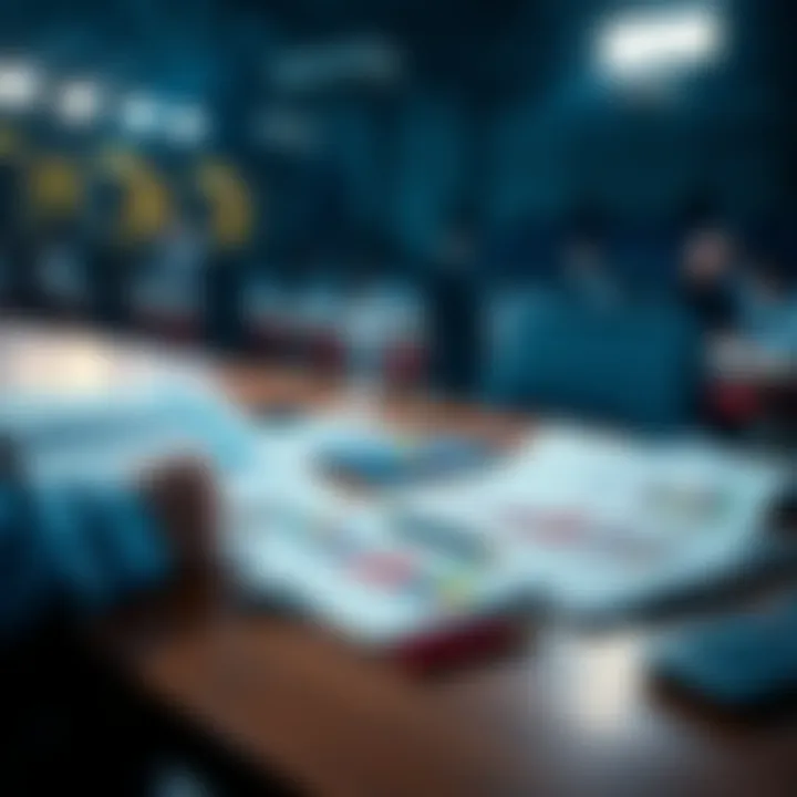 A person studying betting trends with graphs and notes on a table