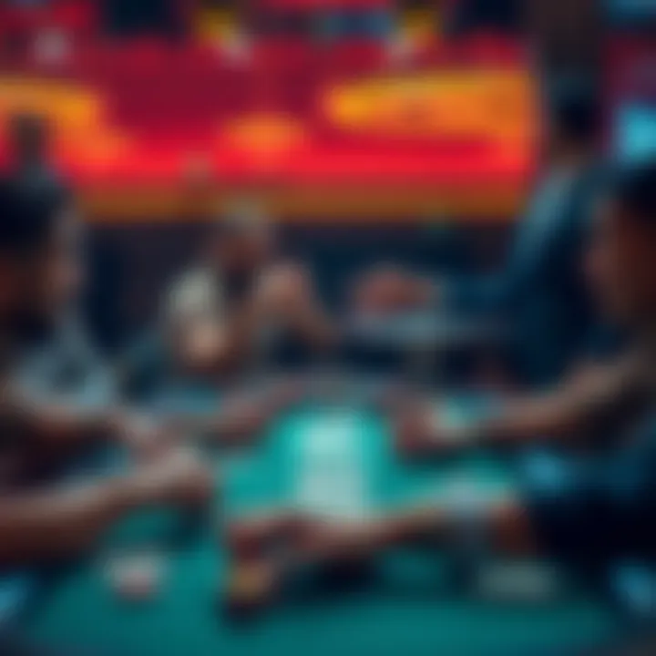 Discussion on Betting Strategies A group of people discussing betting strategies, focused on the concept of third hand without kicker, with cards and chips on the table.
