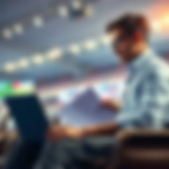 A casual bettor reviewing a betting strategy with a laptop and notes.