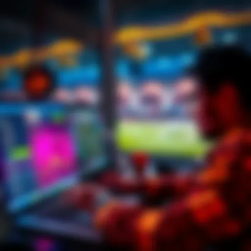 A person looking at a laptop screen while analyzing live betting options, showing a focus on stress management