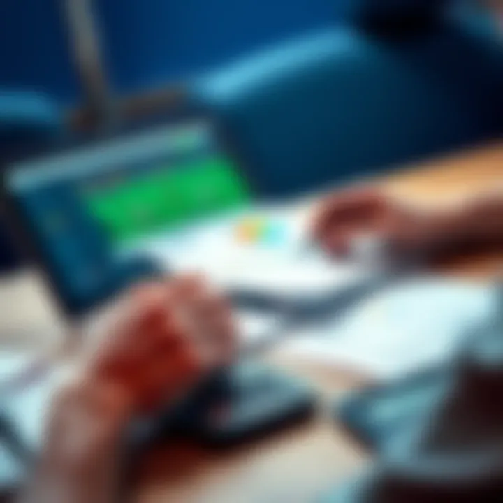 A person analyzing betting options and strategies on a laptop with notes and a calculator on the table.