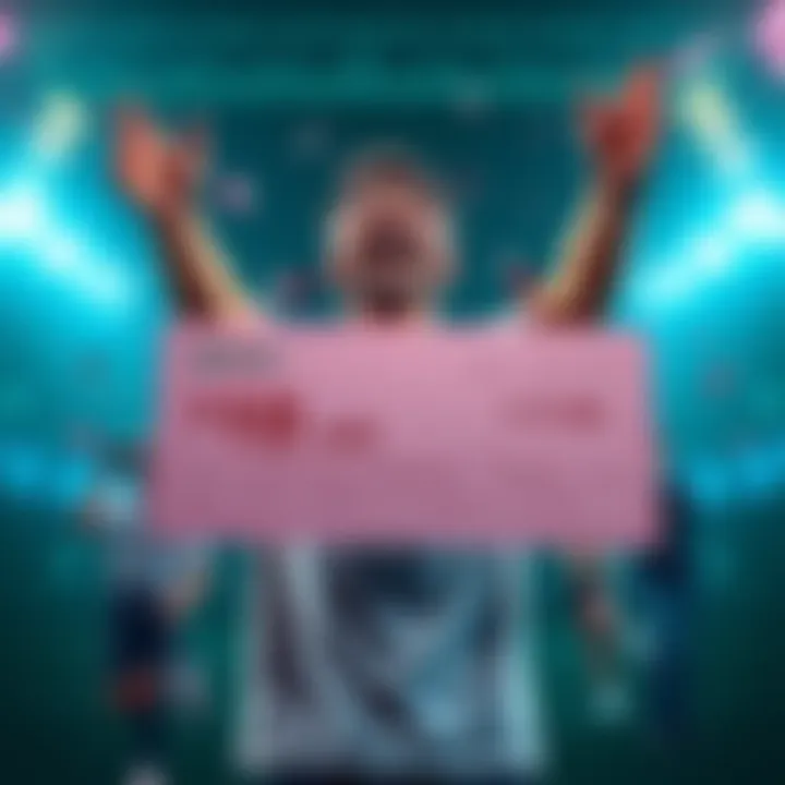A person celebrating a betting win with a big check, showing excitement after switching to Underdog.