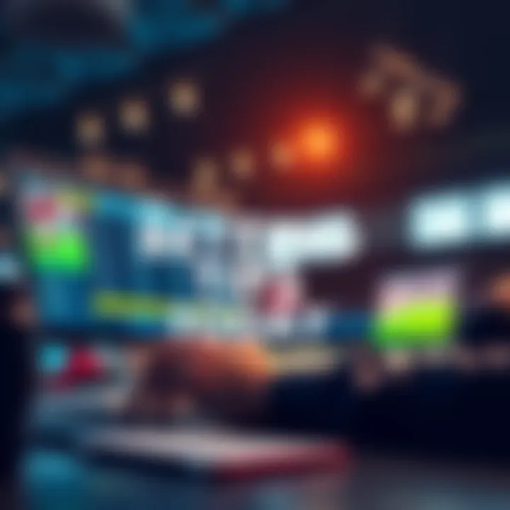 A person reviewing betting options on a laptop with sports visuals on screen