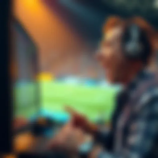 A person looking at sports odds on a computer screen with excitement, highlighting the significance of the first few minutes in betting.