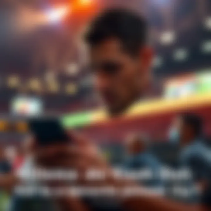 Person considering cash out during a live game A bettor looks at their phone while watching a sports game, weighing the decision to cash out their parlay bet.