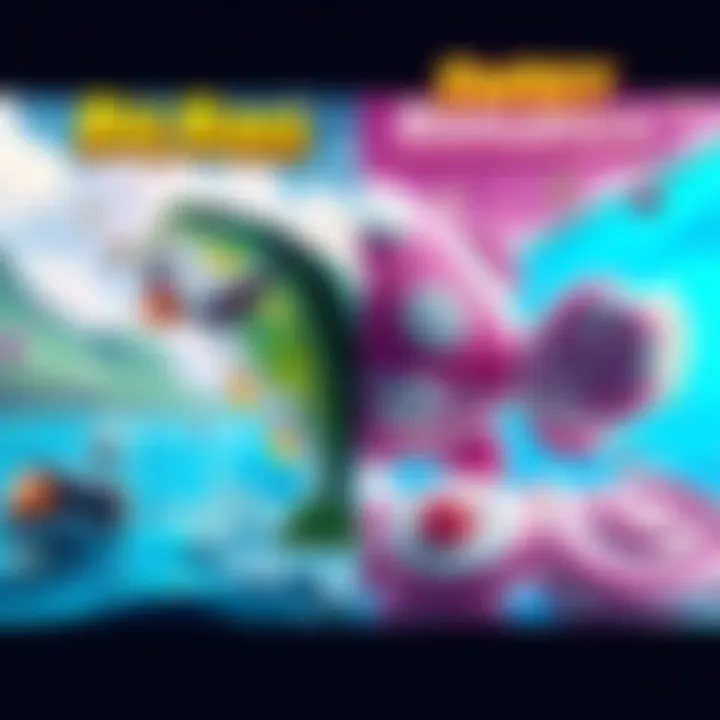 Big Bass and Sweet Bonanza Comparison A side-by-side view of Big Bass and Sweet Bonanza gameplay, showcasing fishing and candy themes.