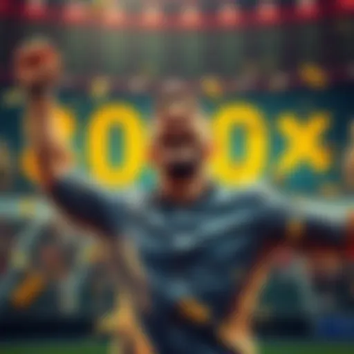 A man joyfully celebrating after winning an impressive payout from a small bet