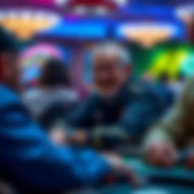 Bill Klein in a tournament setting A man known for participating in poker tournaments, smiling and interacting with other players at a table