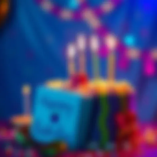A colorful graphic showing a birthday cake with candles and a gift box, symbolizing a birthday bonus offer.
