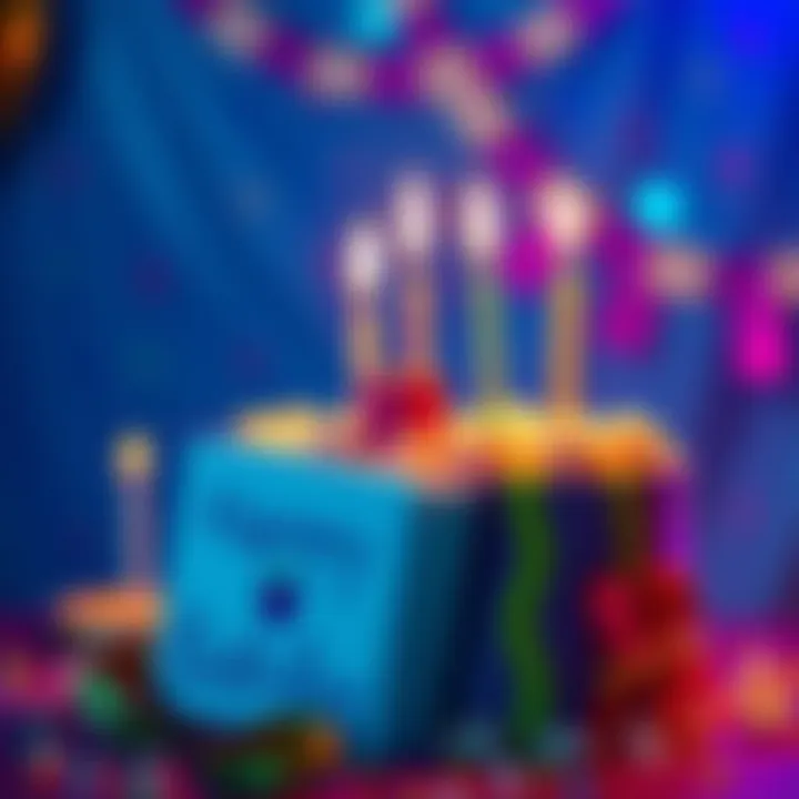 A colorful graphic showing a birthday cake with candles and a gift box, symbolizing a birthday bonus offer.