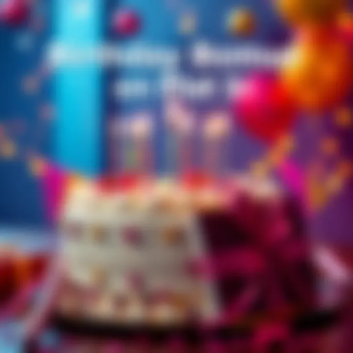A festive scene showing a birthday cake with candles and a gift box, symbolizing a birthday bonus reward.