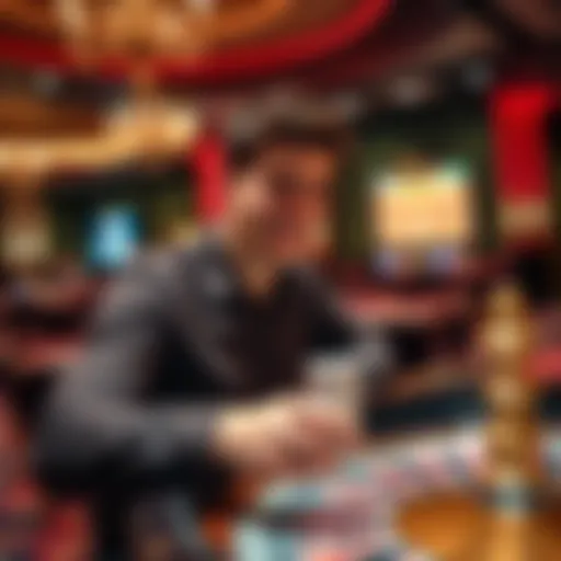 A young man joyfully celebrating his 19th birthday while placing bets at a roulette table in a casino.