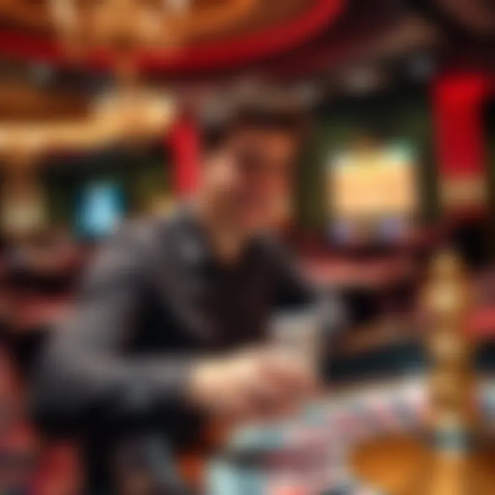 A young man joyfully celebrating his 19th birthday while placing bets at a roulette table in a casino.