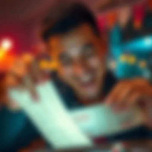 A person scratching off lottery tickets with excitement on their birthday