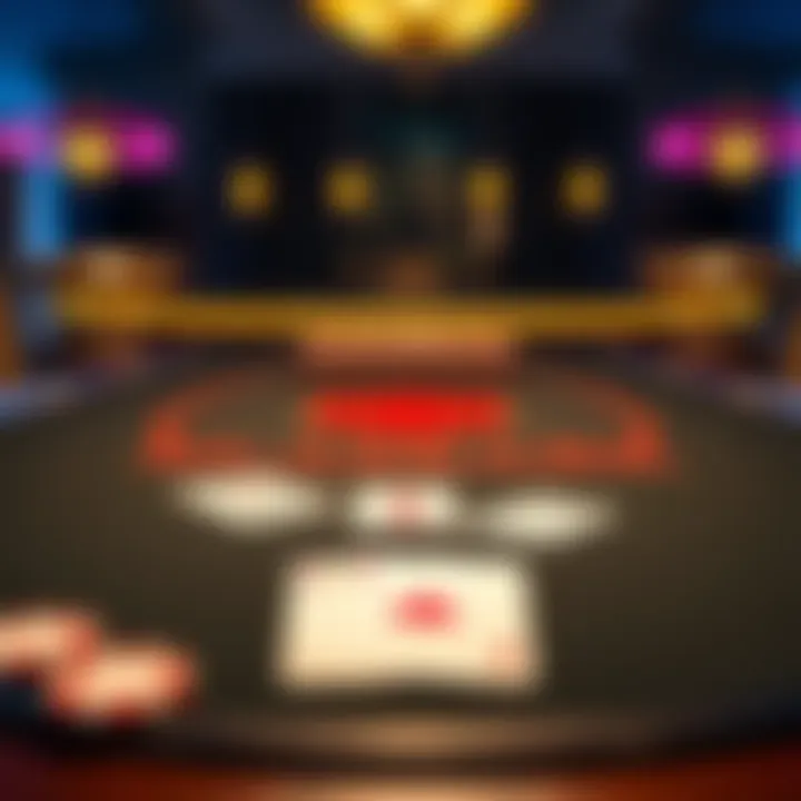 A blackjack table showing two critical hands, one with an Ace and another with a 10, illustrating the decision-making in the game.