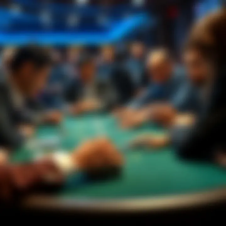A live dealer blackjack table with players watching the cards closely, showing signs of doubt and concern about fairness.