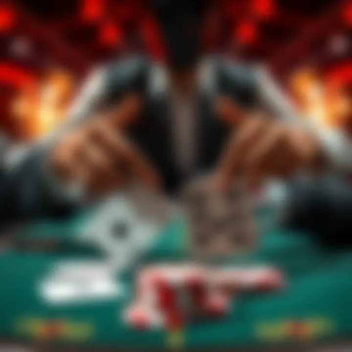 A player separates cards in a game of blackjack, showing multiple hands against a dealer bot