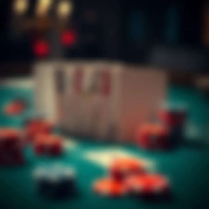 A close-up view of a blackjack table featuring playing cards and poker chips, illustrating the emotional rollercoaster of the game.