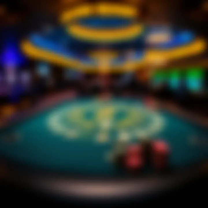 A blackjack table set up at Golden Nugget Lake Charles with cards and chips ready for players on a Sunday.