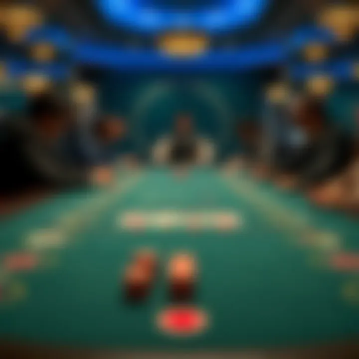 A blackjack table being approached by a player, seated in front of empty spots, highlighting the tendency of people to join.