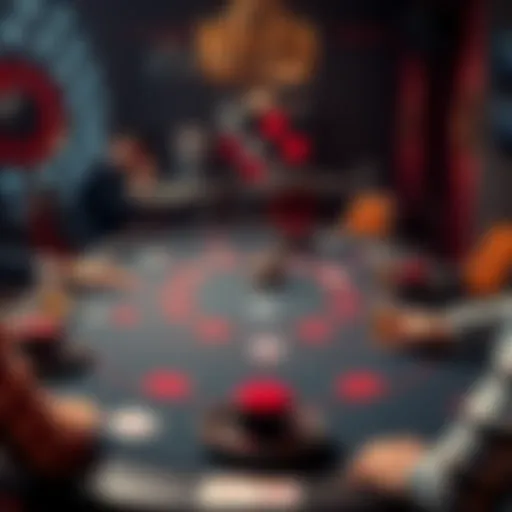 A blackjack table with players placing bets and cards dealt, illustrating house edge calculation.