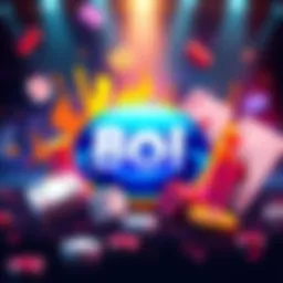 Illustration showing the Bol logo with symbols of online betting like dice and cards